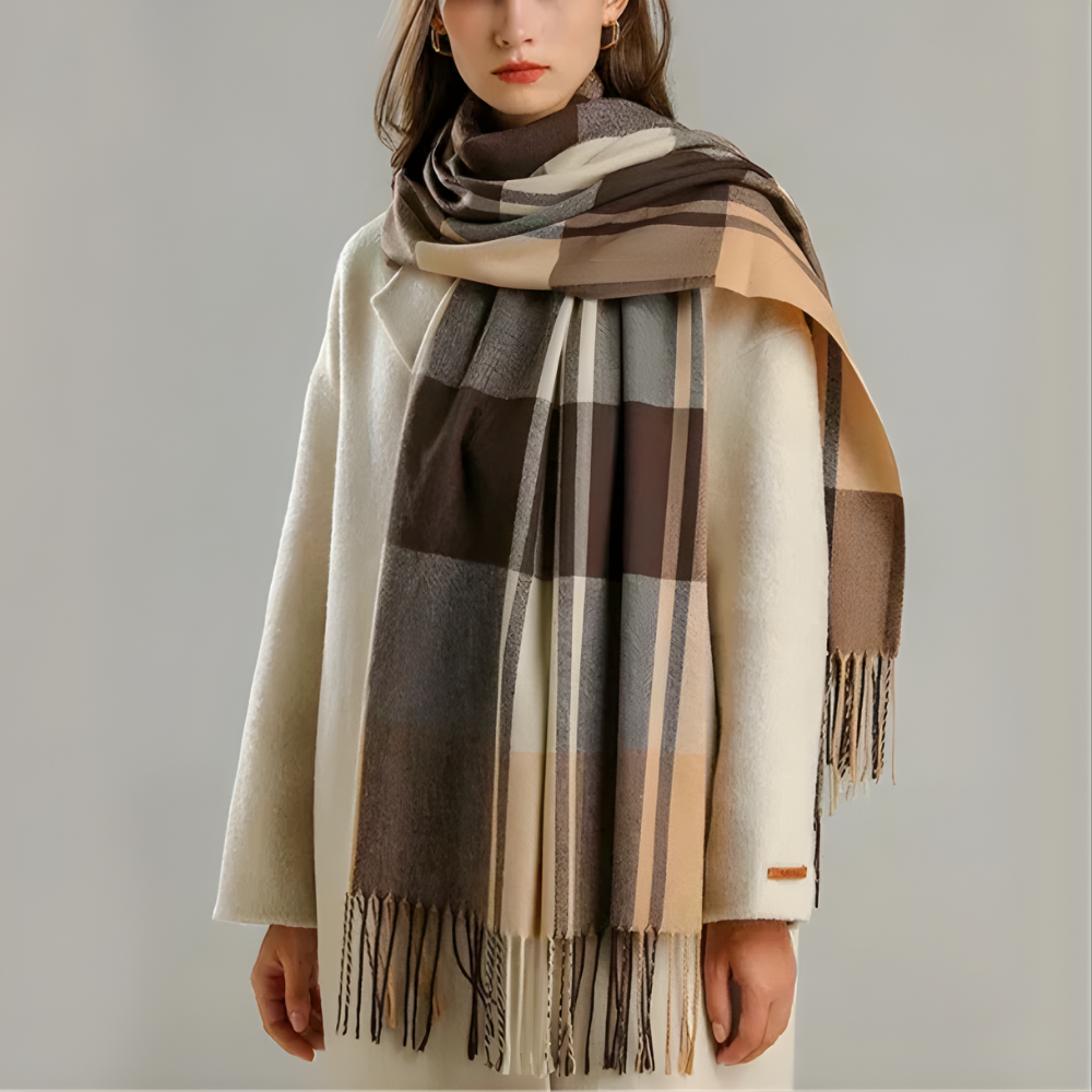 Women's Scarf Plaid Elegant Warm Large Mothers Day