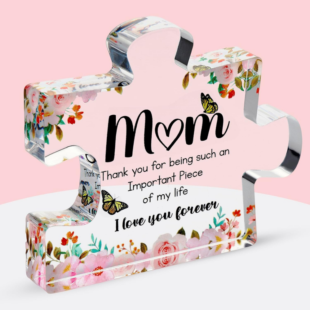Mother's Day Gift Acrylic Puzzle Engraved Statuette Decoration