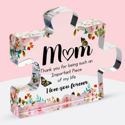 Mother's Day Gift Acrylic Puzzle Engraved Statuette Decoration