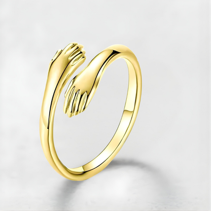 Anello Donna Regolabile Stretta di Mano Simbolo d'Amore Festa della Mamma
