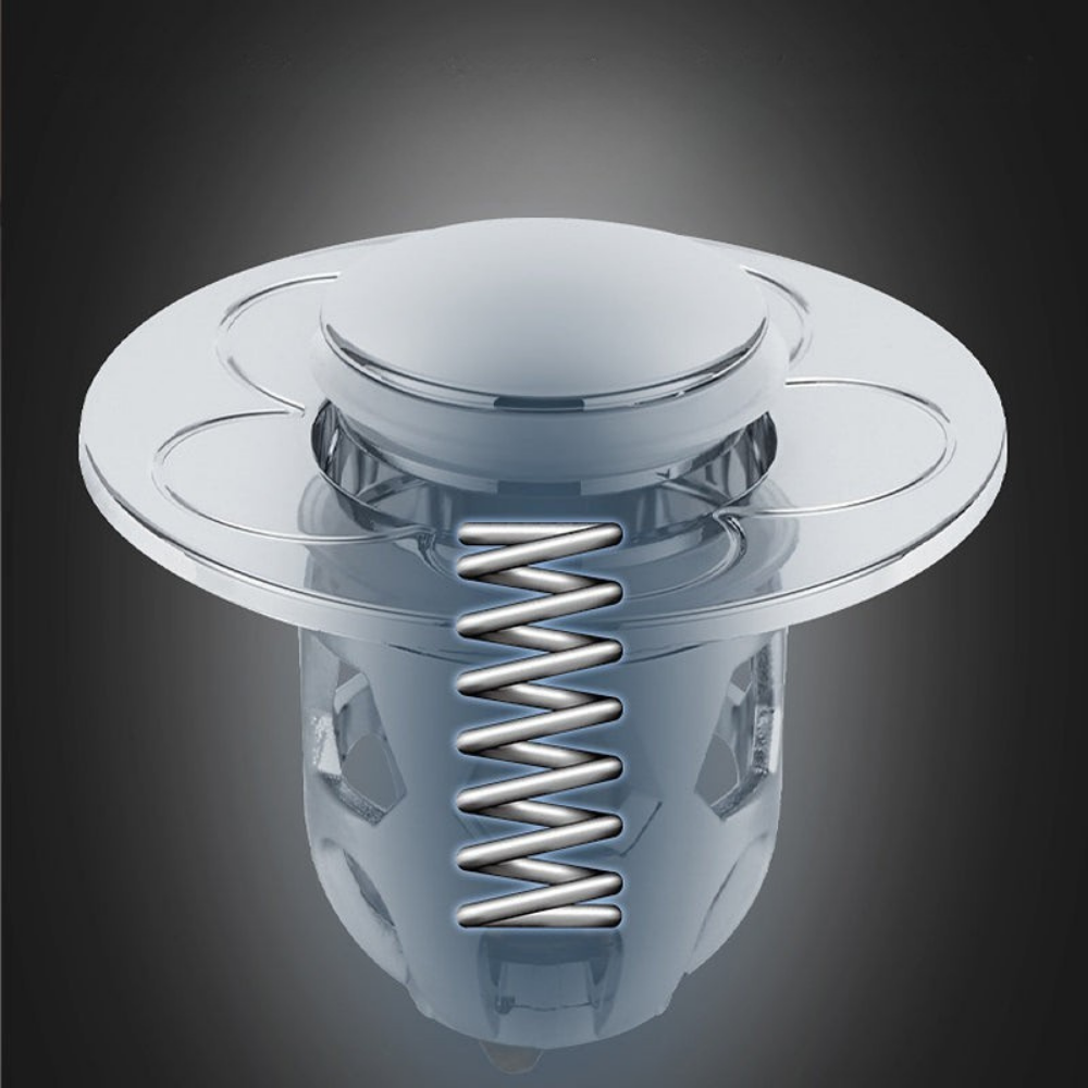 Click-Clack Sink Drain Stopper with Anti-Clog Filter
