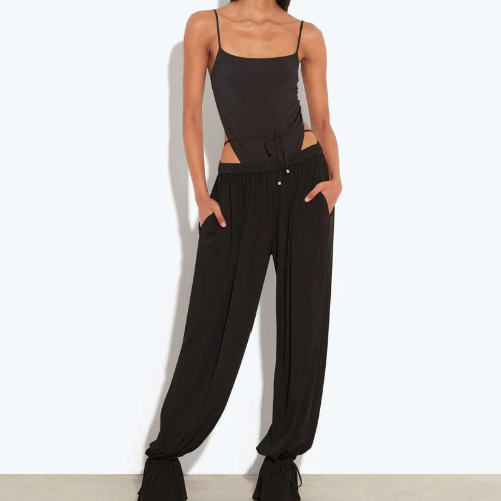 Pantalones de mujer con piernas anchas, sueltos, de tiro alto, casuales