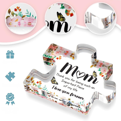 Mother's Day Gift Acrylic Puzzle Engraved Statuette Decoration