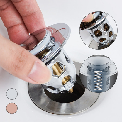 Click-Clack Sink Drain Stopper with Anti-Clog Filter