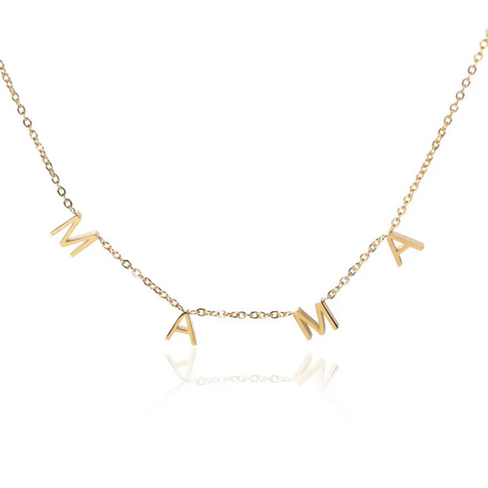 Women's Necklace Mama Gold Letters Steel Mothers Day