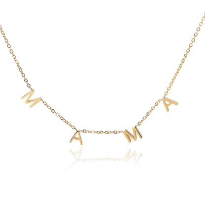 Women's Necklace Mama Gold Letters Steel Mothers Day