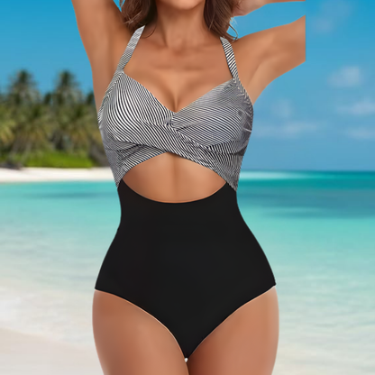Women's One-Piece Shaping Push-Up Swimsuit with Cutouts