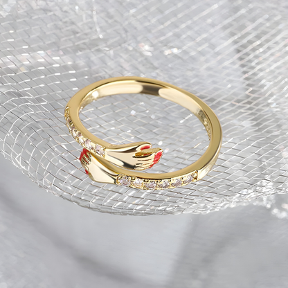 Anello Donna Regolabile Stretta di Mano Simbolo d'Amore Festa della Mamma