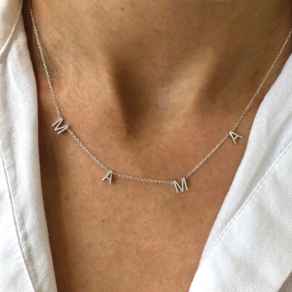 Women's Necklace Mama Gold Letters Steel Mothers Day
