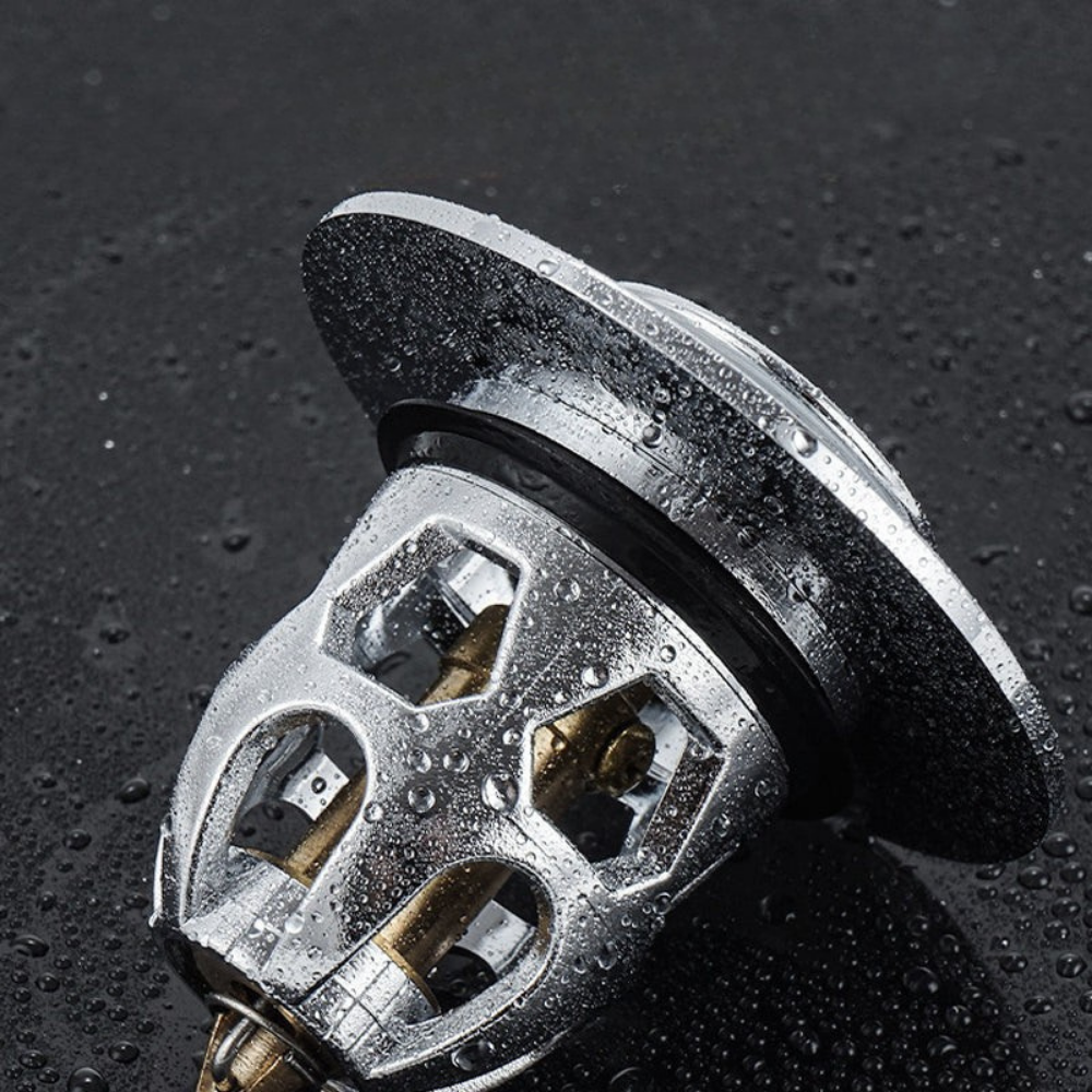 Click-Clack Sink Drain Stopper with Anti-Clog Filter