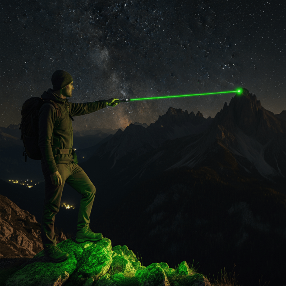 Wskaźnik Laserowy Hiking USB Regulacja Ogniska Metalowy