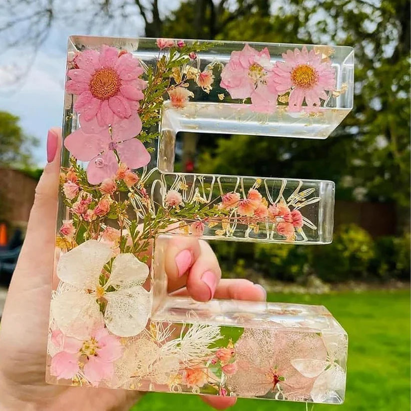 Lampada da notte LED Lettera Fiori Decorazione Resina Festa della Mamma