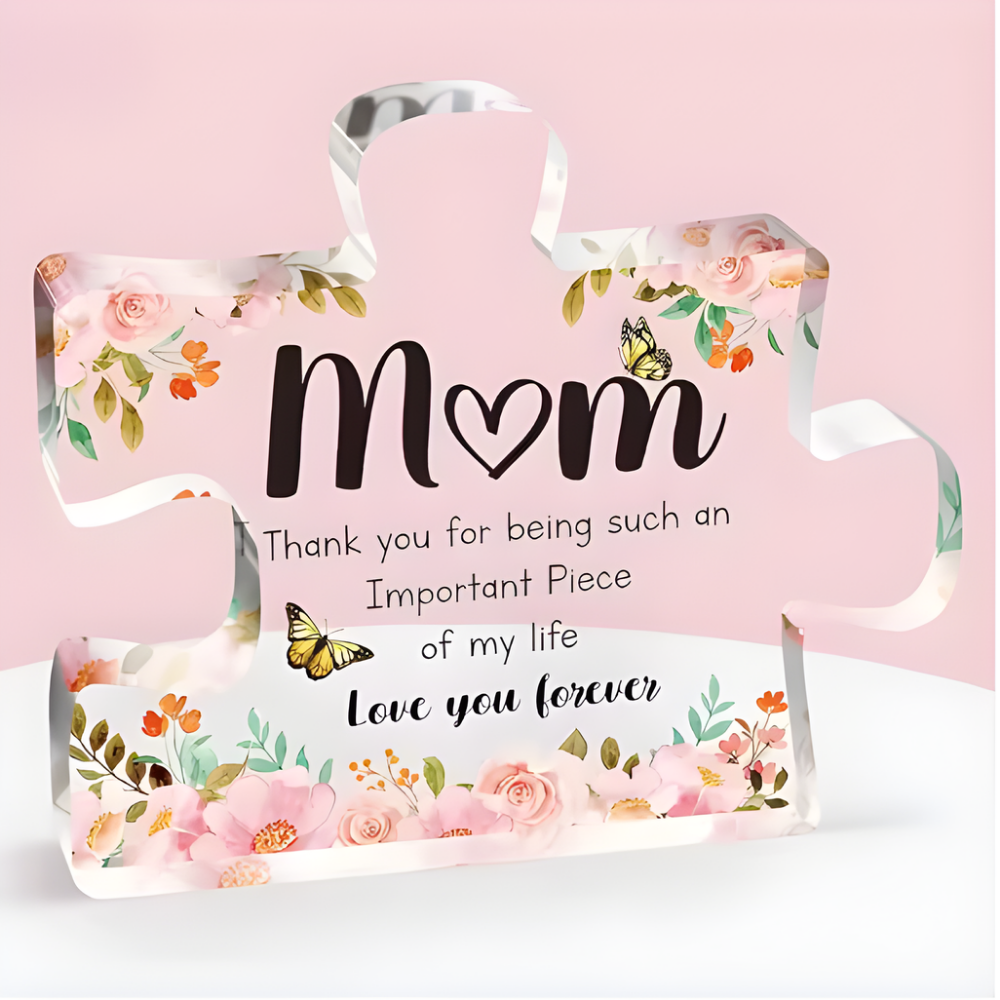 Mother's Day Gift Acrylic Puzzle Engraved Statuette Decoration