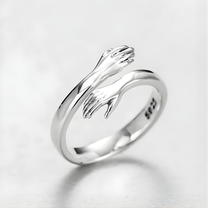 Anello Donna Regolabile Stretta di Mano Simbolo d'Amore Festa della Mamma