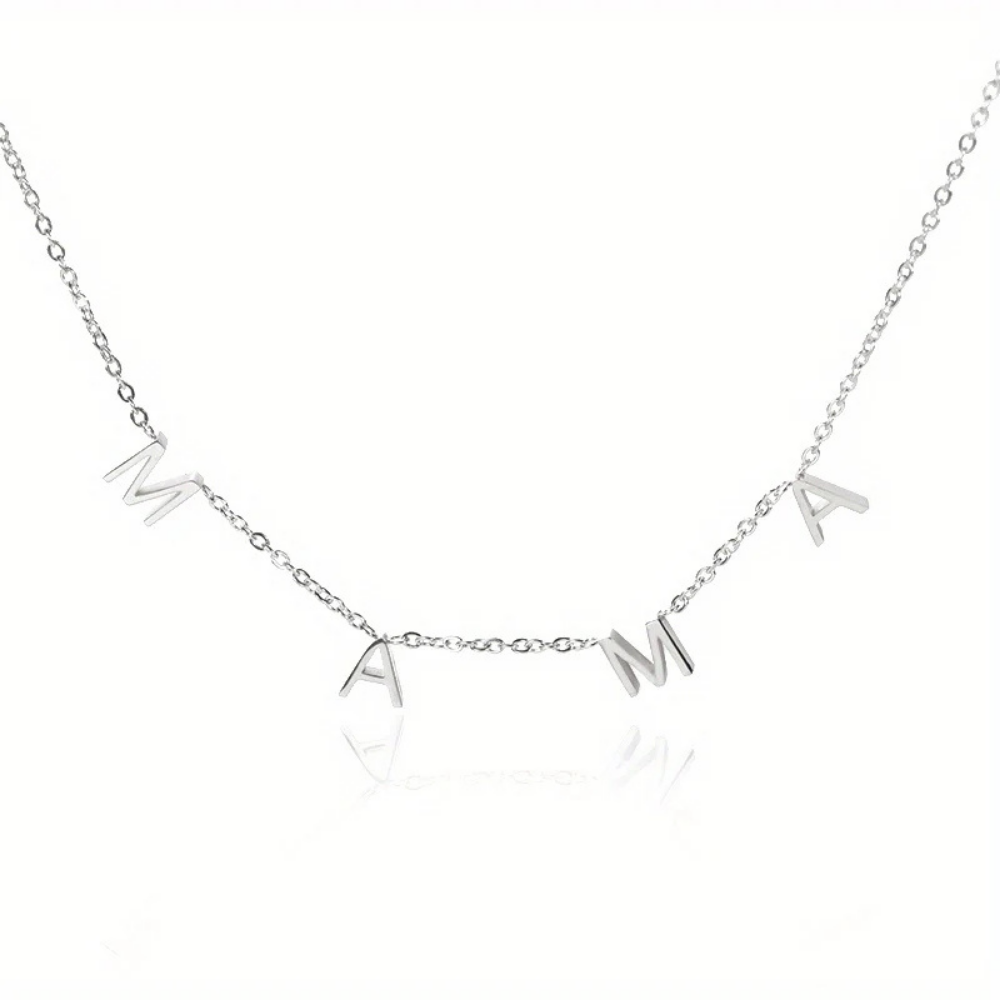 Women's Necklace Mama Gold Letters Steel Mothers Day