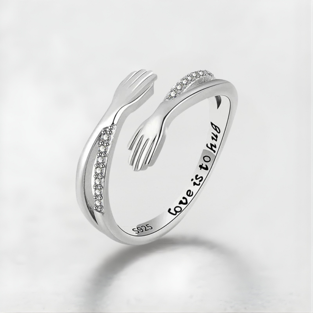 Anello Donna Regolabile Stretta di Mano Simbolo d'Amore Festa della Mamma
