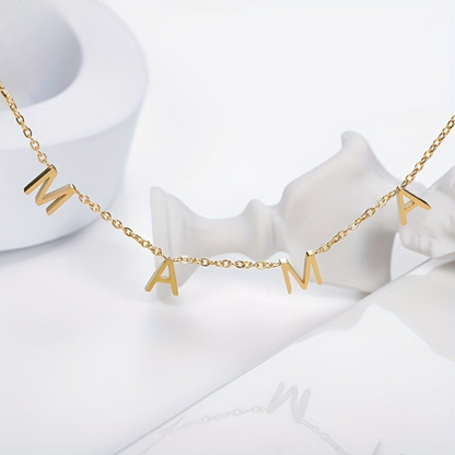 Women's Necklace Mama Gold Letters Steel Mothers Day