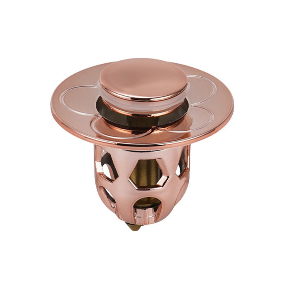 Click-Clack Sink Drain Stopper with Anti-Clog Filter