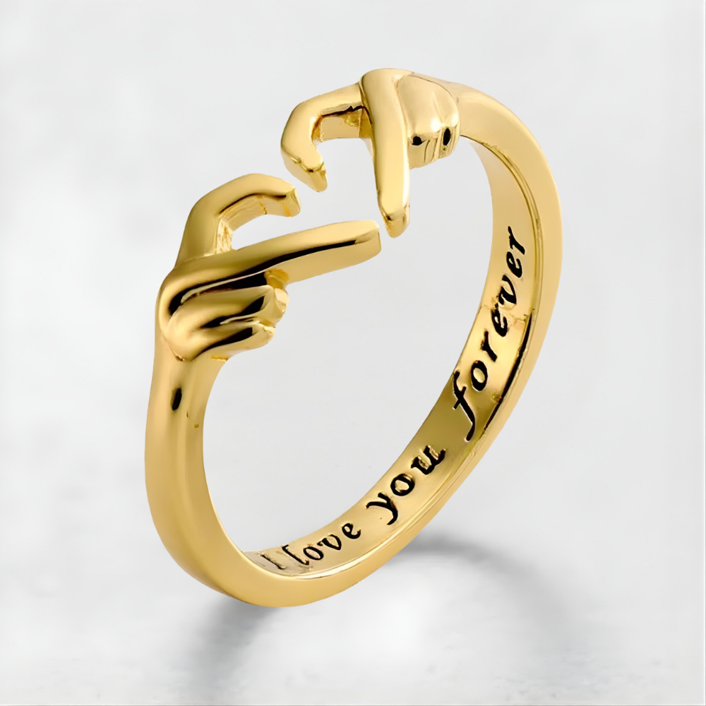 Anello Donna Regolabile Stretta di Mano Simbolo d'Amore Festa della Mamma