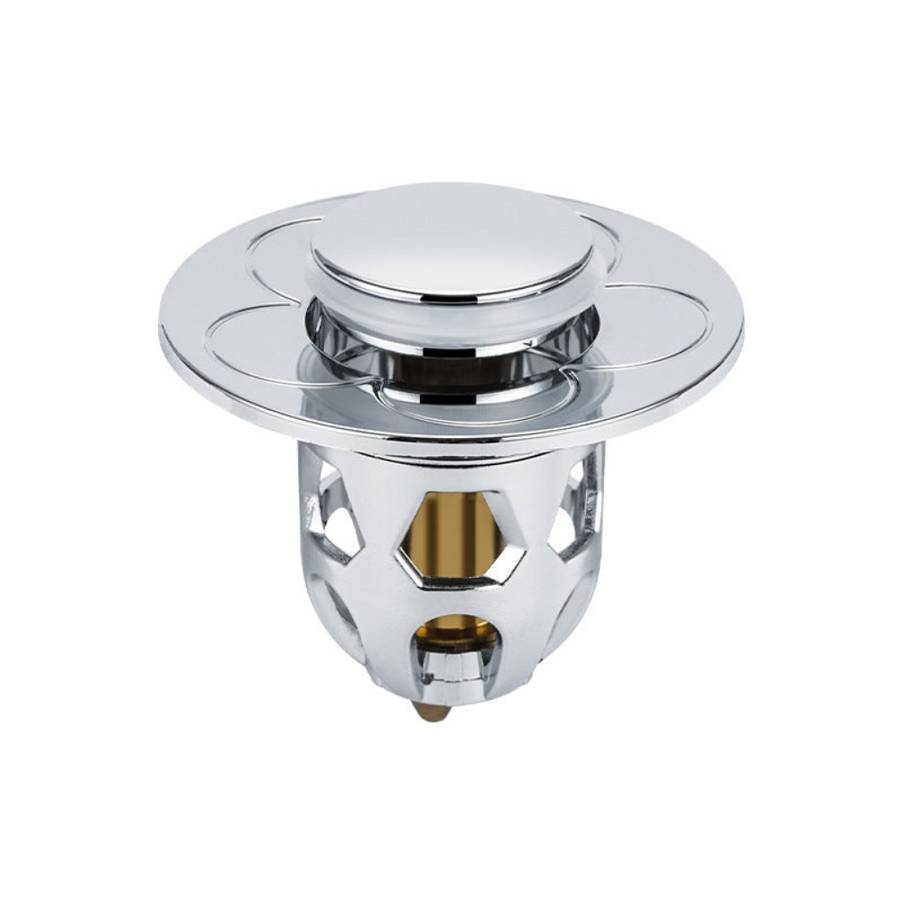 Click-Clack Sink Drain Stopper with Anti-Clog Filter