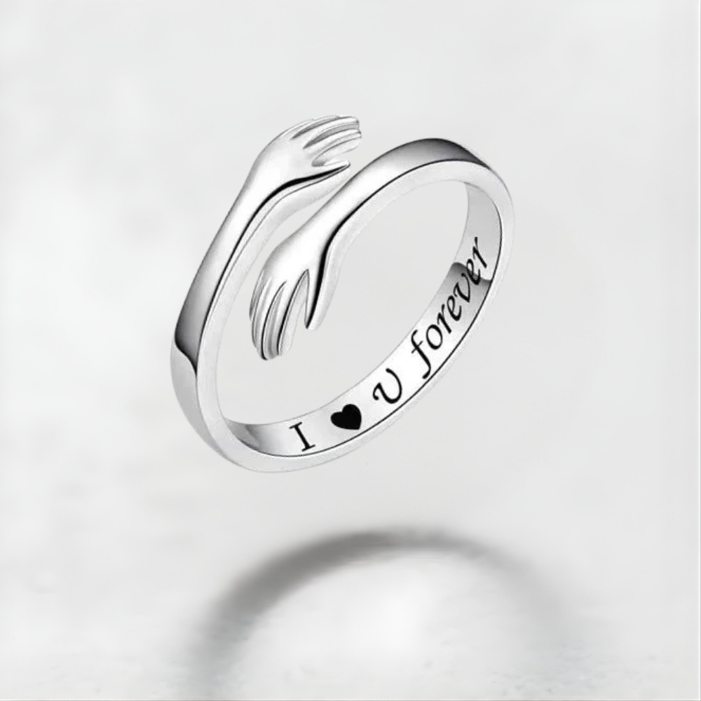 Anello Donna Regolabile Stretta di Mano Simbolo d'Amore Festa della Mamma