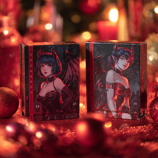 Kalendarz adwentowy z motywem anime zawierający przedmioty związane z koreańską muzyką pop