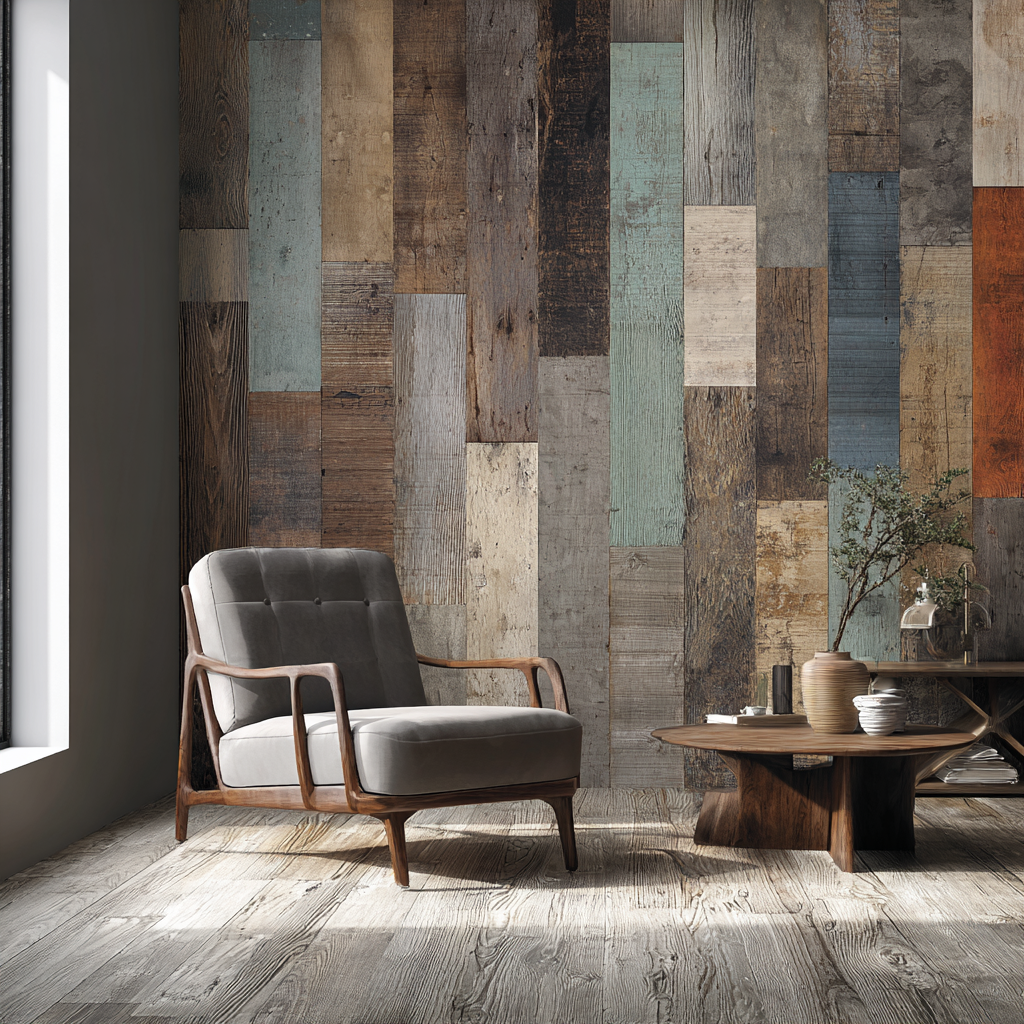 Łatwe do wynajęcia, samoprzylepne, trójwymiarowe panele ścienne o wyglądzie drewna