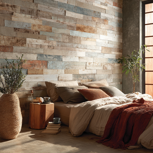 Łatwe do wynajęcia, samoprzylepne, trójwymiarowe panele ścienne o wyglądzie drewna